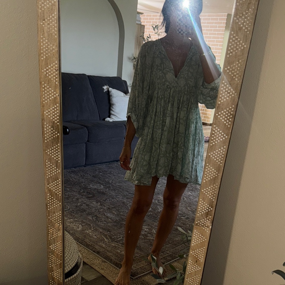 Daughters of India Sage Floral Dress